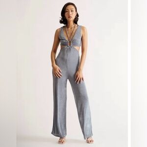 Endless Blu- Cut out silhouette Cross strap Sleeveless Jumpsuit size Small